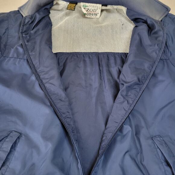 Vintage Lacoste Club Men’s Jacket Medium Blue Full Zip Rain Coat Windbreaker - Picture 11 of 13